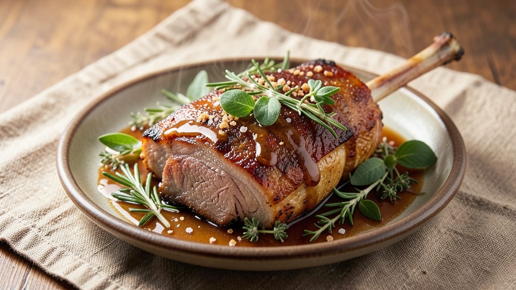 Michael Symon's Pork Shoulder Recipe: Smoky Herb Gravy With Celery Crown Crunch
