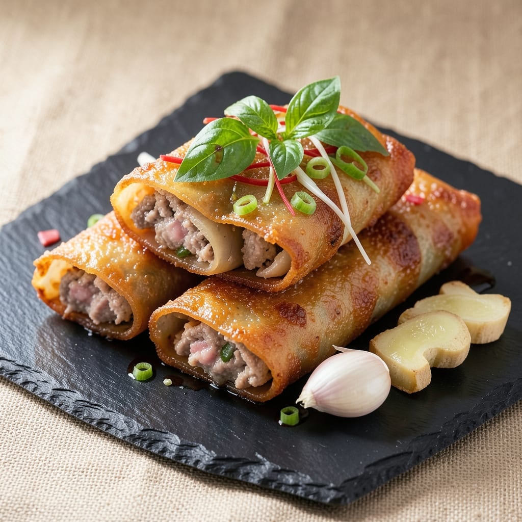 Fried Pork Spring Rolls Recipe: Crispy Layers and Herby Fillings