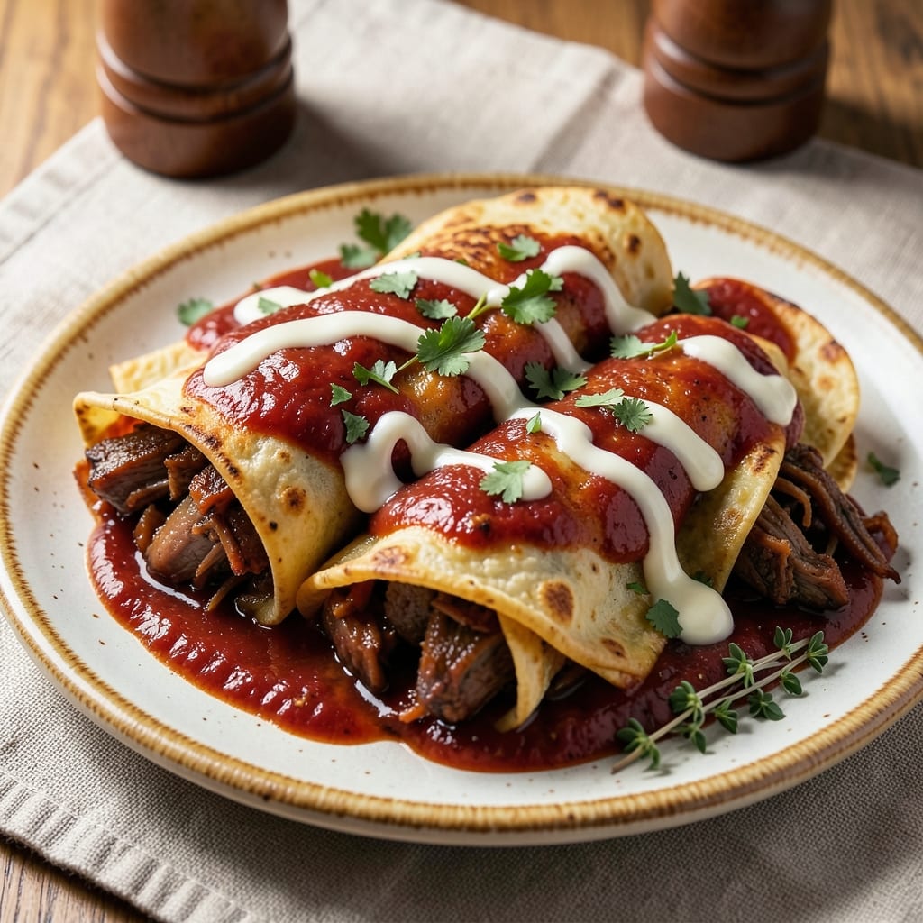 Enchiladas Rancheras Pork Recipe: Smoky Tortilla Hugs with Melty Cheese