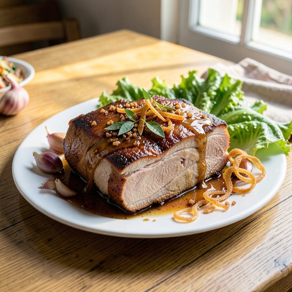 Filipino Roast Pork Belly Recipe: Vinegar-Marinated Crispy Bark and Melty Centers