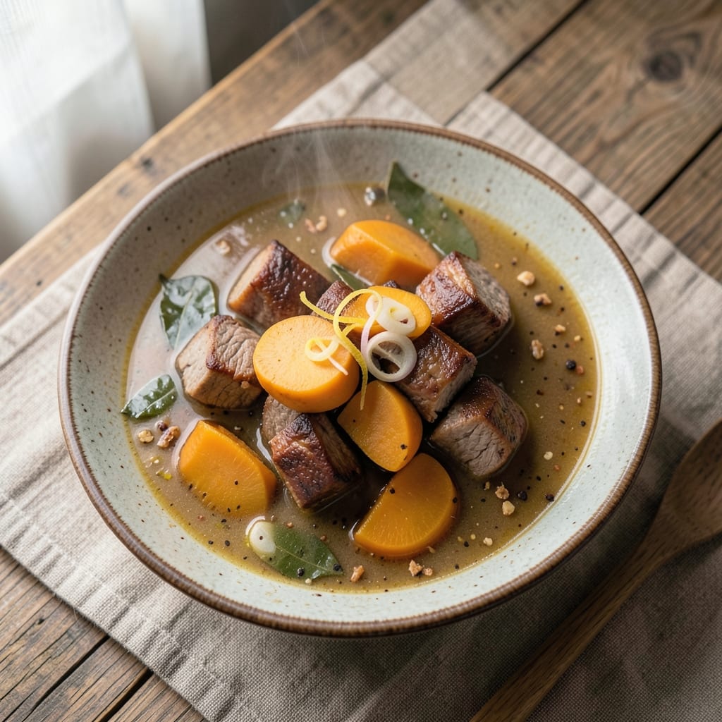 Filipino Pork and Squash Soup Recipe: Vinegar-Braised Comfort with Silky Squash