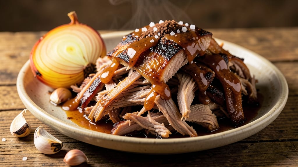 American BBQ Pulled Pork Recipe: Slow-Smoked Tenderness With Crispy Celery Crown Topping