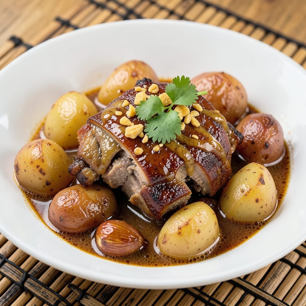 Filipino Pork Adobo With Potato Recipe: Vinegar-Kissed Crispy Potatoes and Fall-Apart Meat