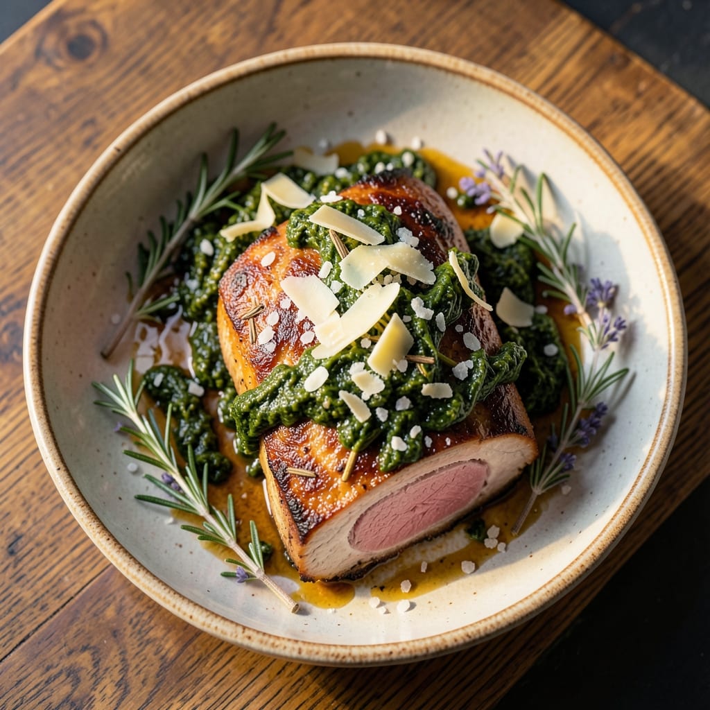 Florentine Pork Roast Recipe: Spinach-Studded Crust and Herb-Infused Pink Centers