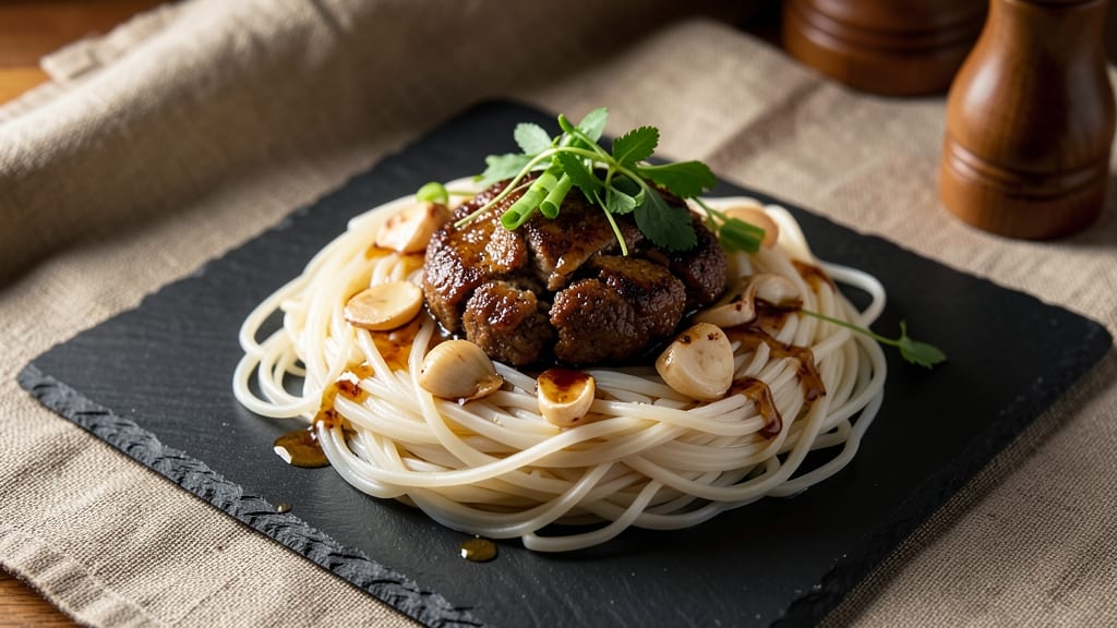 Minced Pork Noodle Recipe: Wok-Heated Fragrance With Silky Rice Noodles