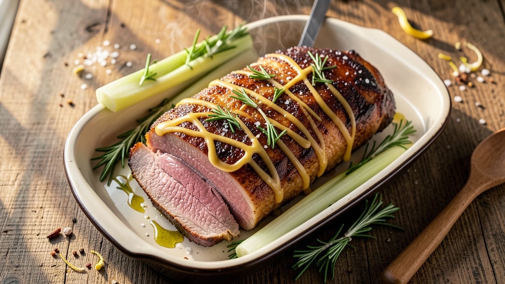 6 Pound Pork Loin Roast Recipe: Juicy Core With Crispy Celery Crowns