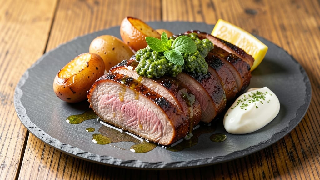 Mint Pork Recipe: Herb-Infused Roast with Bright Green Garnish