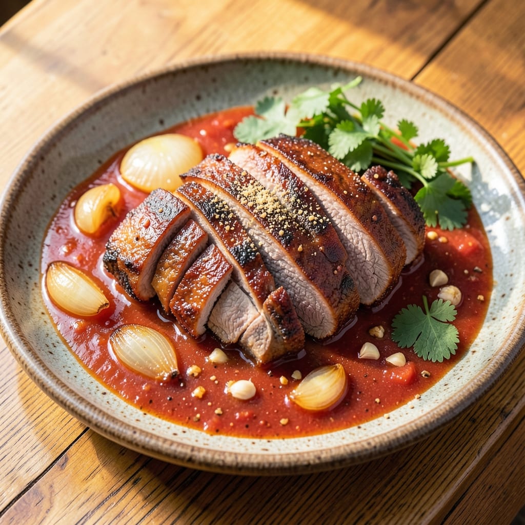 Filipino Pork With Tomato Sauce Recipe: Vinegar-Kissed Sweetness in One Pot