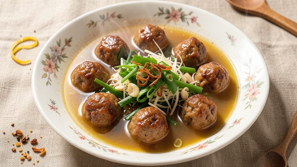 Asian Pork Meatball Soup Recipe: Fragrant Ginger-Lime Broth With Chewy Bites