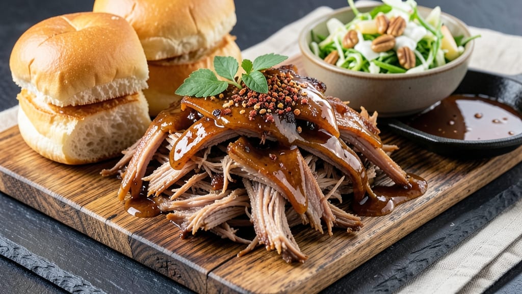 Alabama Slow-Cooked Pulled Pork Recipe: Smoky-Sweet Bark Over Celery Crown Crunch