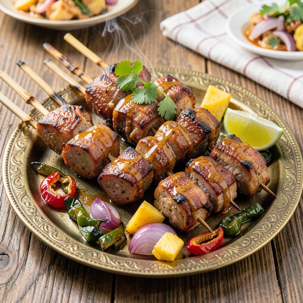 Filipino Pork Shish Kabob Recipe: Skewered Adobo Flavors with Char-Grilled Crisp
