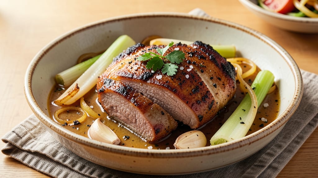 Amazing Pork Loin Slow Cooker Recipe: Six-Hour Tender Shreds With Celery Crown Crunch