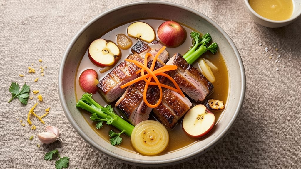 Apple Pork Ribs Soup Recipe: Smoky-Sweet Celery Crown Crunch Over Hearty Broth