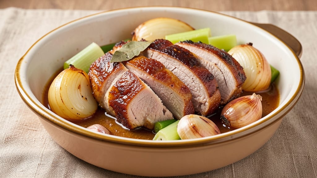 Apple Cider Braised Pork Recipe: Slow-Simmered Sweetness With Crispy Celery Crowns