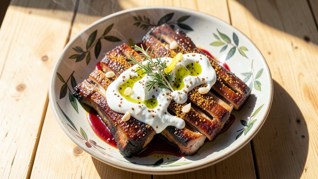 Mediterranean Pork Ribs Recipe: Za’atar-Spiced Crunch With Garlicky Yogurt Drizzle